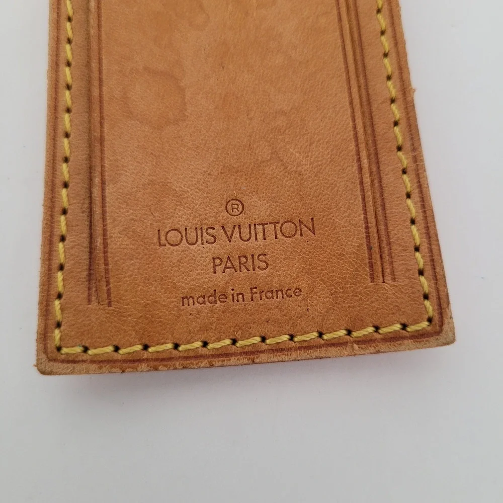 Louis Vuitton Vachetta Leather Luggage Tag and Poignet Set Made in France